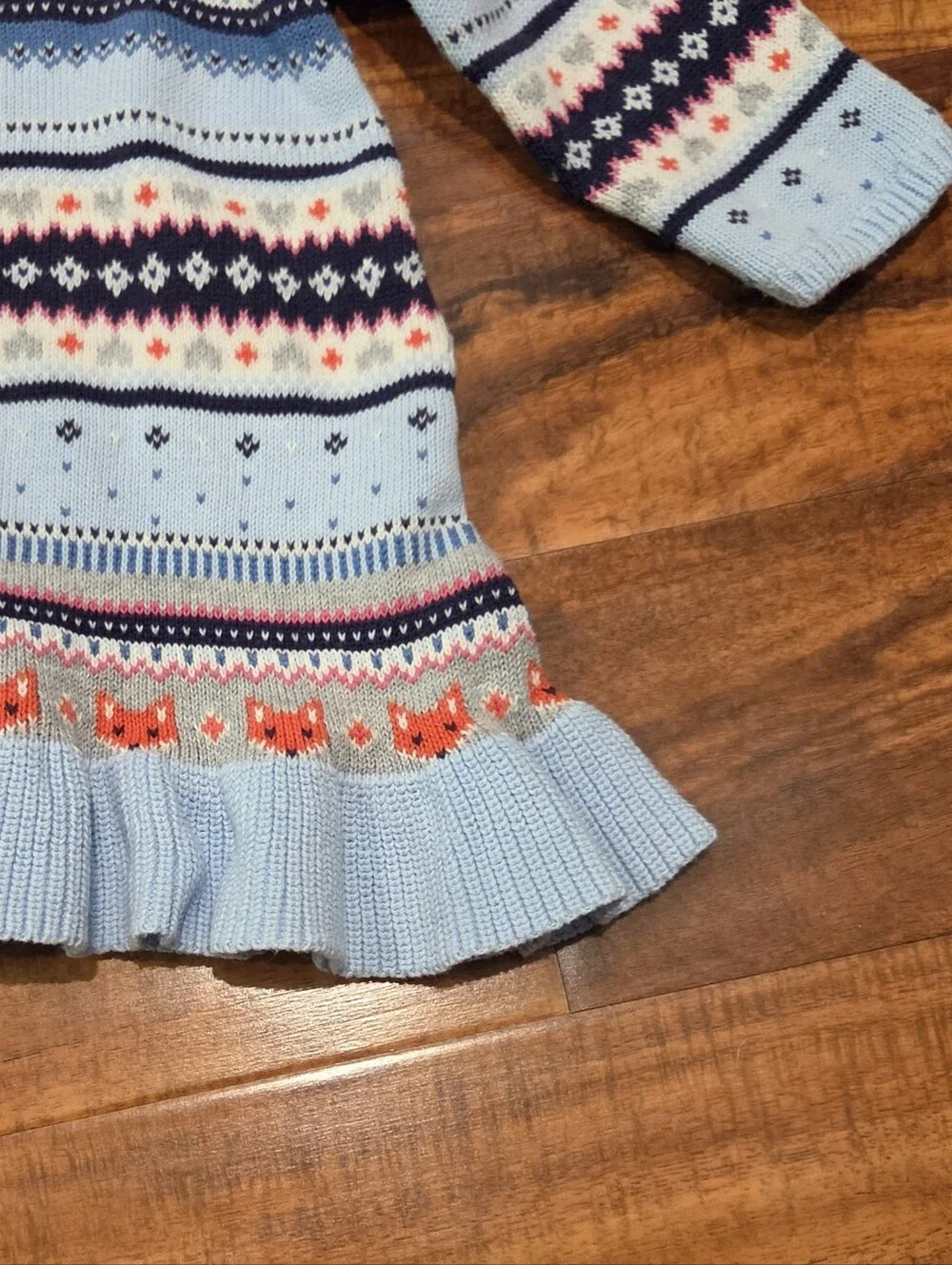 Gymboree EUC 18-24 Months Fox Fair Isle Sweater Dress